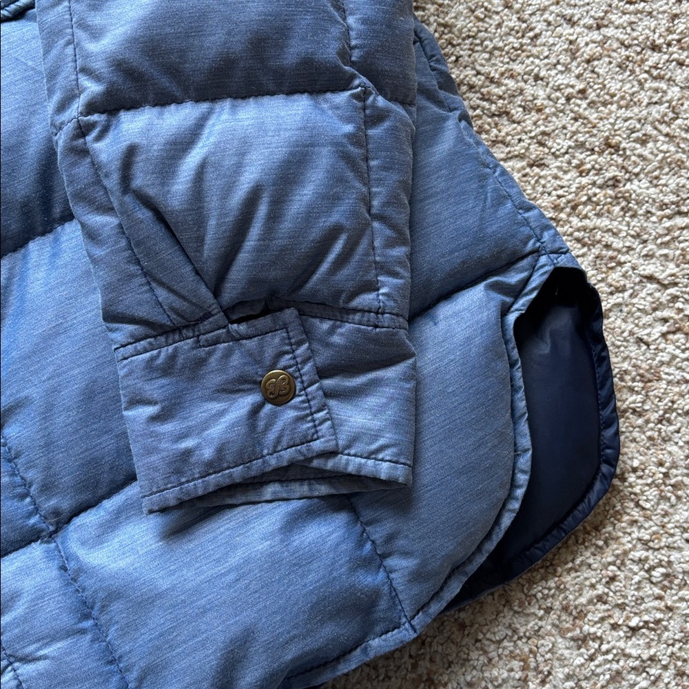 VTG 70’s Eddie Bauer Down Insulated Quilted Shirt Jacket Denim Chambray Blue L - Picture 4 of 9